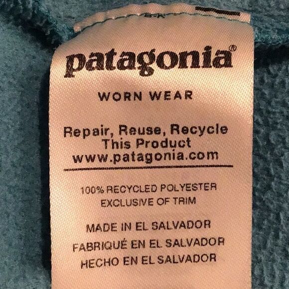 Patagonia Teal Blue Quarter Snap Micro Fleece Performance Layer Pullover - Picture 14 of 14